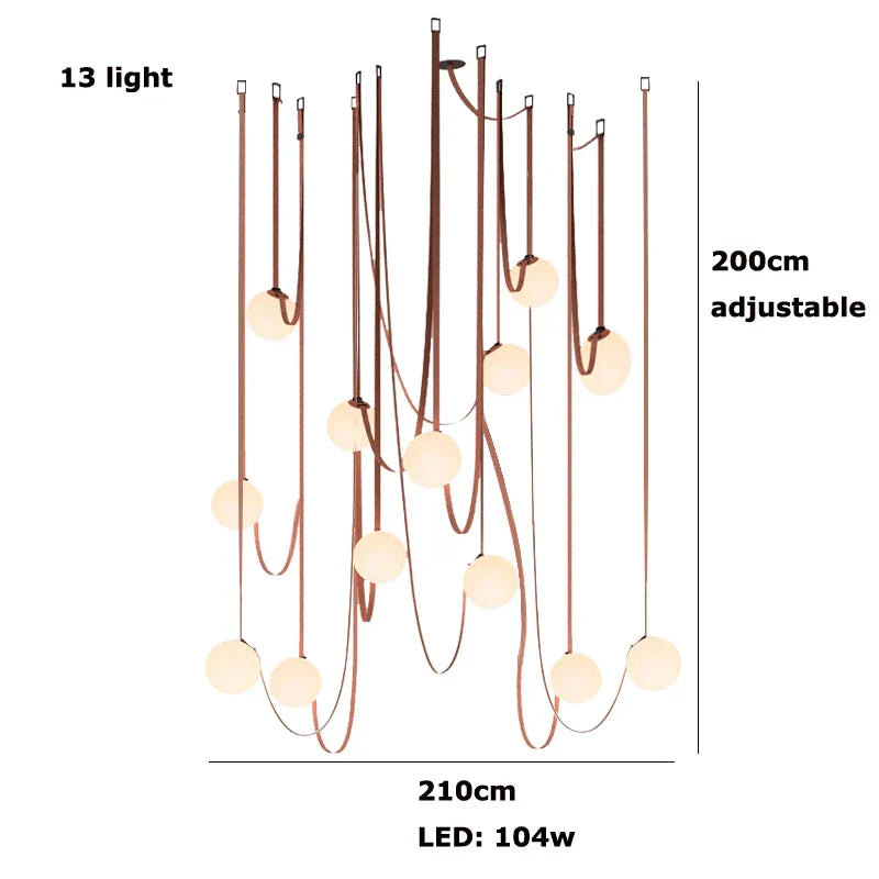 Lámpara colgante de bola de cristal DecorBites™ para salón-comedor tipo loft, iluminación LED