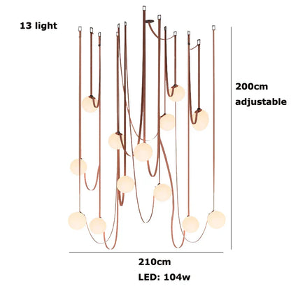 Lámpara colgante de bola de cristal DecorBites™ para salón-comedor tipo loft, iluminación LED