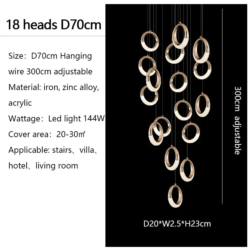 DecorBites™ Circle Ring LED Chandelier Light for Luxe Living Spaces