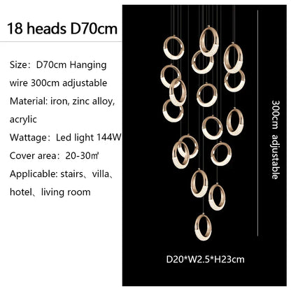 DecorBites™ Circle Ring LED Chandelier Light for Luxe Living Spaces