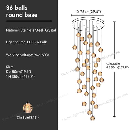 DecorBites™ Crystal Bubble Ball Pendant Light for Home Decor and Hospitality Spaces