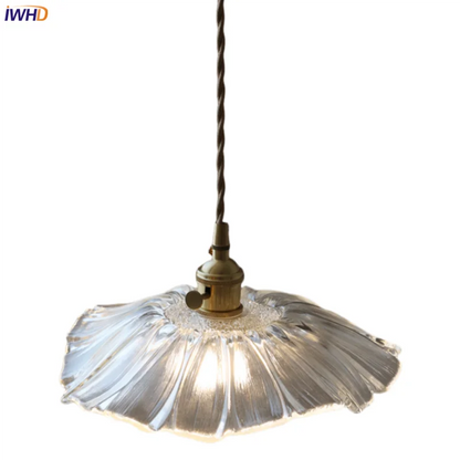 DecorBites™ Clear Glass Nordic LED Pendant Light Fixture with Brass Knob Switch