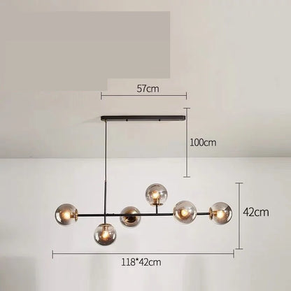 ثريا LED بتصميم كرة زجاجية من DecorBites™ للمطبخ العصري والبار والطابق العلوي