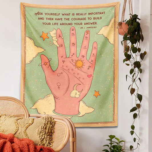 Decobites Tarot Palmistry Tapestry Cat Sun Moon Witchcraft Bohemian Hippie Home Decor