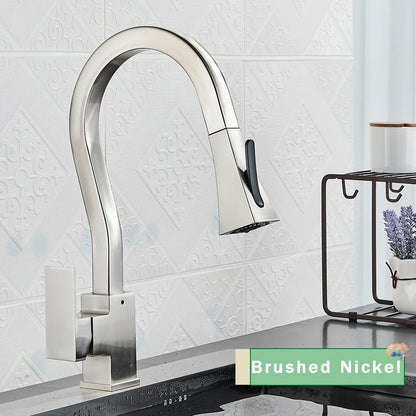 DecorBites™ Black Gold Kitchen Faucet with Flexible Pull Down Sprayer