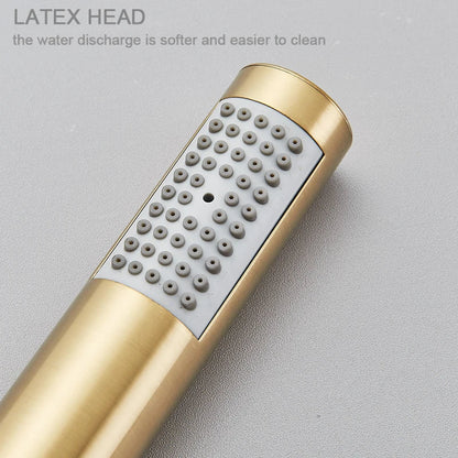 DecorBites™ Brushed Gold Round Hand Shower - Stainless Steel Bathroom Nozzle Sprayer