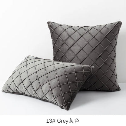 DecorBites™ Embroidered Lattice Cushion Cover Pleat - 45X45CM