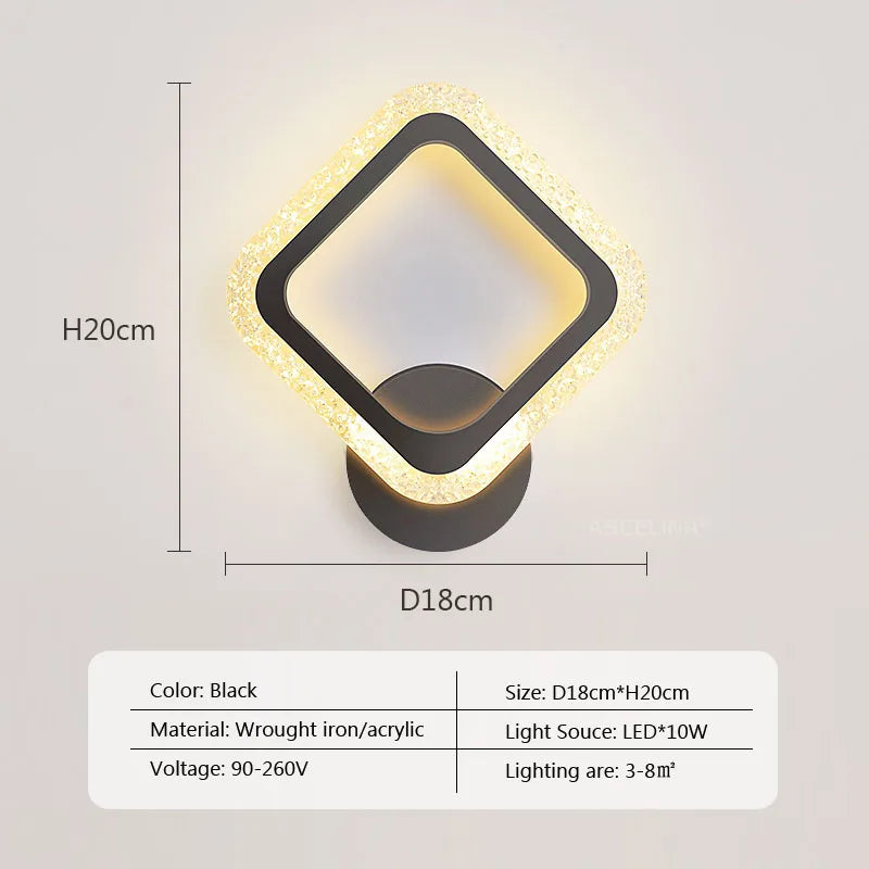 DecorBites™ LED Metal Acrylic Wall Light for Modern Minimalist Decor
