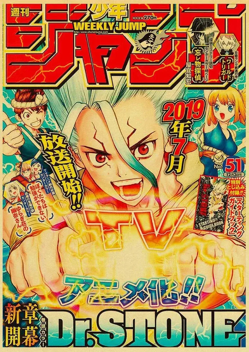 Decorbites™ Vintage Anime-Poster: JoJo’s Bizarre Adventure Jujutsu Kaisen Demon Slayer