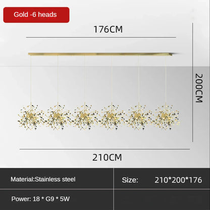 DecorBites™ Leaf Sequin Ceiling Chandelier for Modern Living Room, Restaurant, Bar, or Dining Table