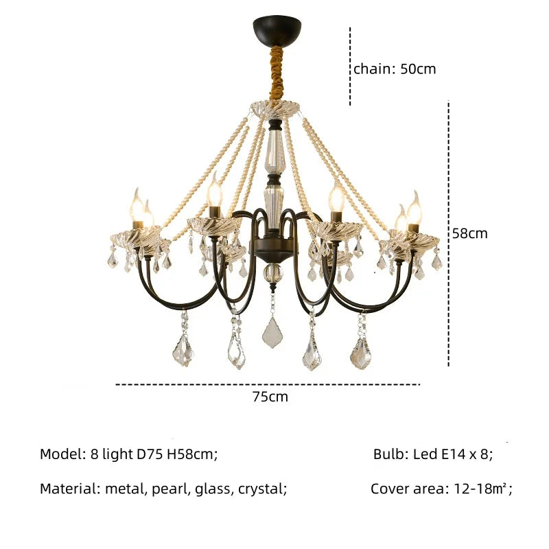 DecorBites™ Crystal LED Chandelier Living Room Luxury Lighting E14 Pendant Lamparas
