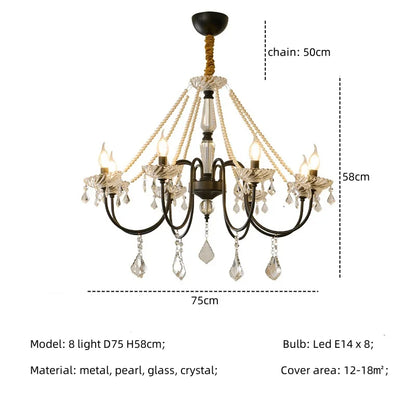 DecorBites™ Crystal LED Chandelier Living Room Luxury Lighting E14 Pendant Lamparas