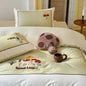 Decobites Luxury Embroidered Cotton Duvet Set with Sheet Quilt Pillowcases - Premium Bedding