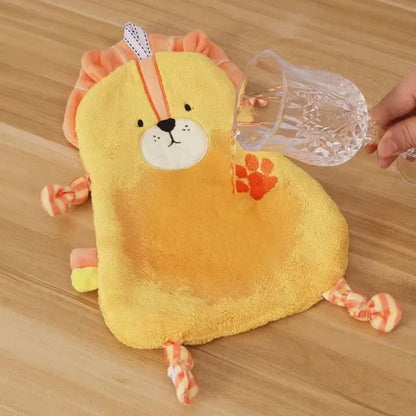 DecorBites™ Cartoon Animal Bathing Hand Towel for Kids - Soft, Absorbent Coral Velvet