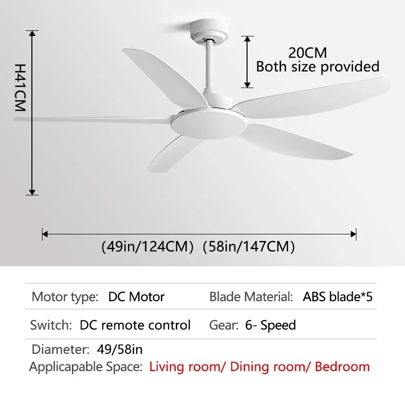 DecorBites™ 58-Inch Black Ceiling Fan with Remote Control for Commercial Use