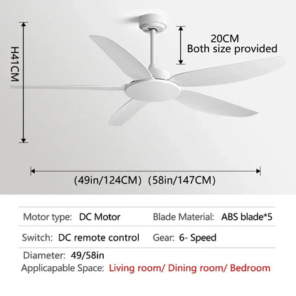 DecorBites™ 58-Inch Black Ceiling Fan with Remote Control for Commercial Use