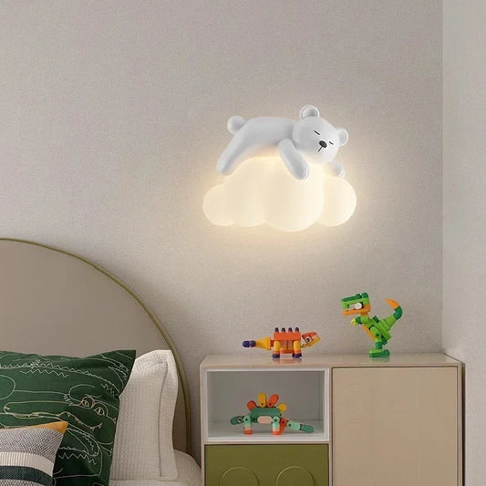 DecorBites™ Kids LED Bear Wall Lamps - Modern Princess Boy Girl Bedroom Lights