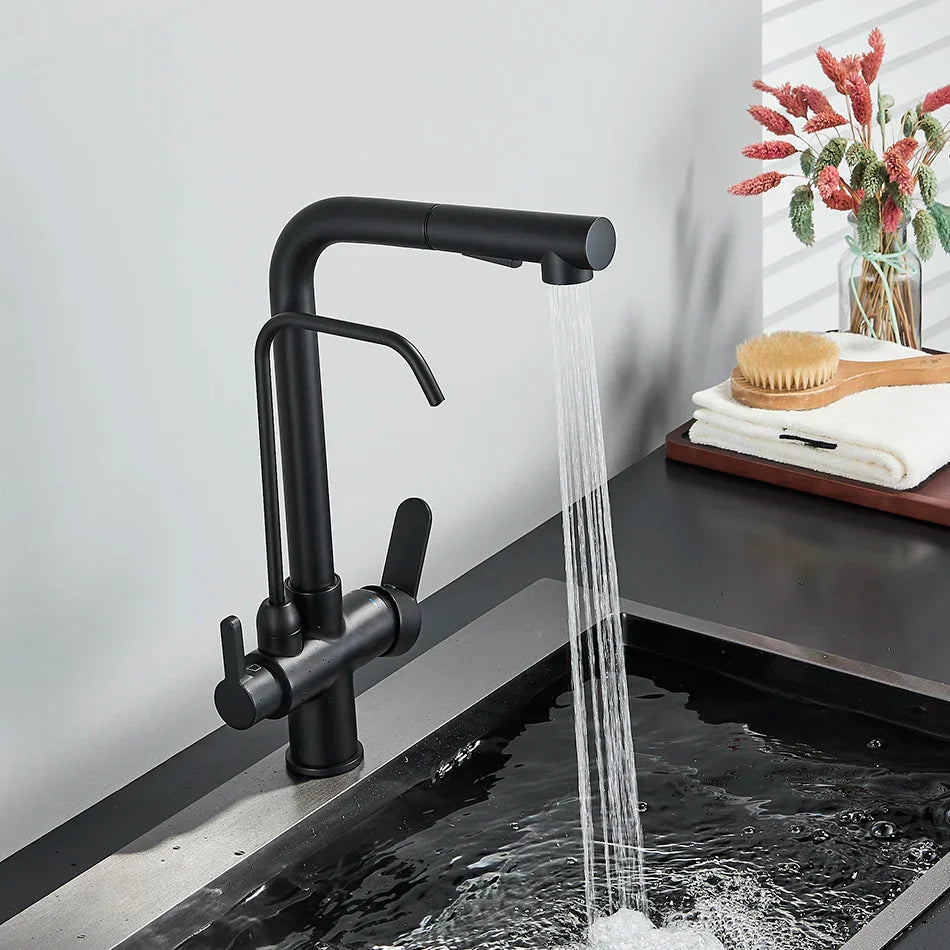 Decorbites™ Zweihand-Wasserfilter-Küchenarmatur für rotierende Wasserreinigung.