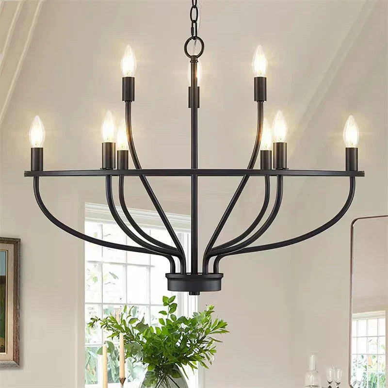 DecorBites™ Iron Art Retro Chandelier Light, American Farmhouse Industrial Pendant Lamp