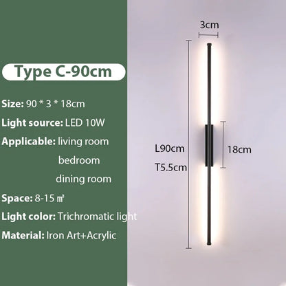 DecorBites™ Black Iron LED Wall Lamp for Living Room, Bedside, TV Background - 110v 240v