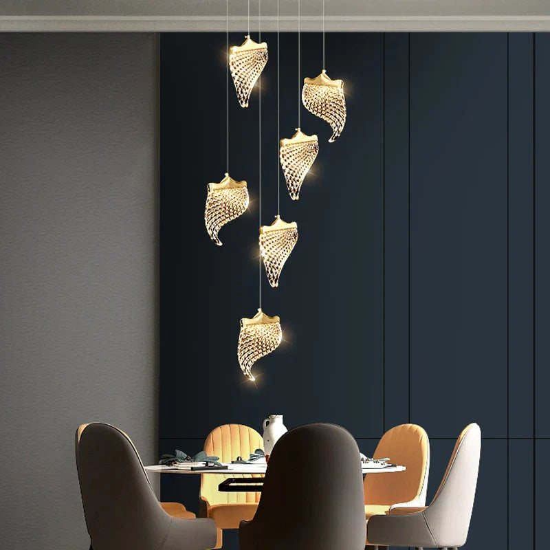 DecorBites™ Elegant Acrylic Chandelier for Duplex Apartment Living Room and Dining Hall