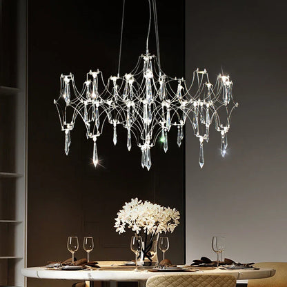 DecorBites™ Crystal Chandelier Ceiling Pendant Light for Living Dining Bedroom Home Lighting