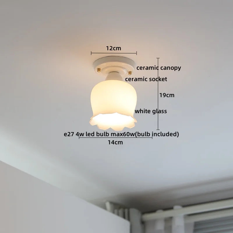 Glass Copper Ceiling Light