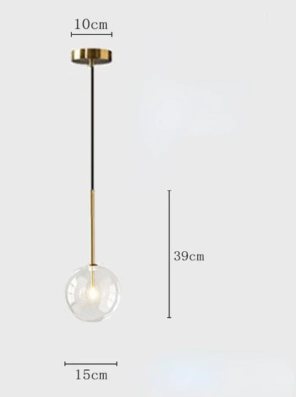 Modern Clear Glass Pendant Light With Gold Finish