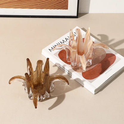 Portavelas de cristal DecorBites™ con forma de pétalo para decoración y almacenamiento del hogar