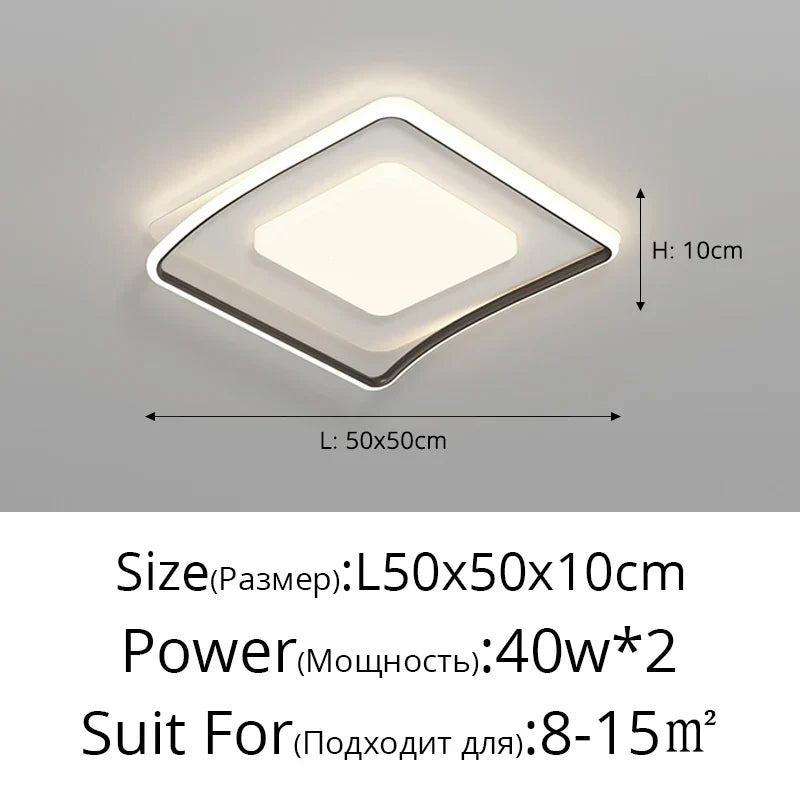 DecorBites™ LED Ceiling Lights White Black Infinite Dimming Home Lighting Fixtures