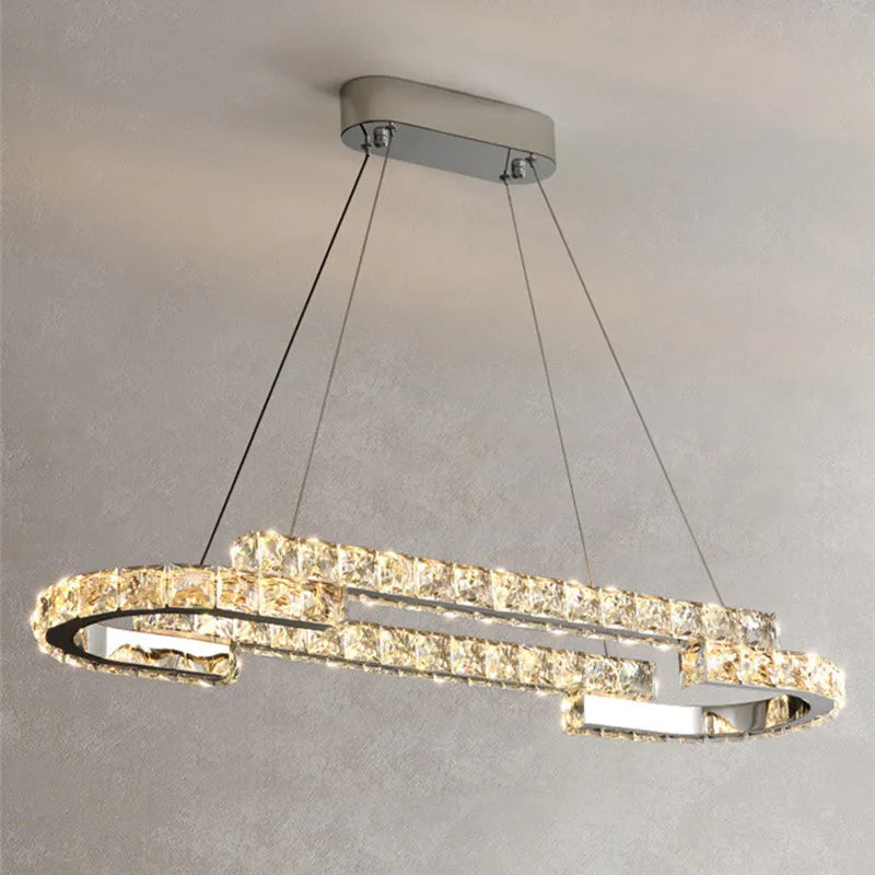 Lámparas colgantes LED de cristal DecorBites™ Accesorios modernos de lujo en acero cromado