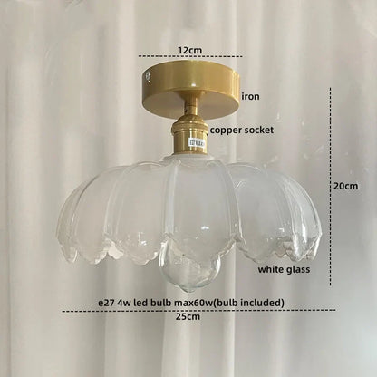 DecorBites™ Green Glass LED Ceiling Light Modern Iron Copper Lampara Techo for Home Decor