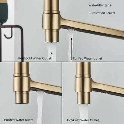 Decorbites™ Küchenfilterarmatur mit doppeltem Auslauf: 360° drehbarer Trinkwasser-Reinigungsmischer