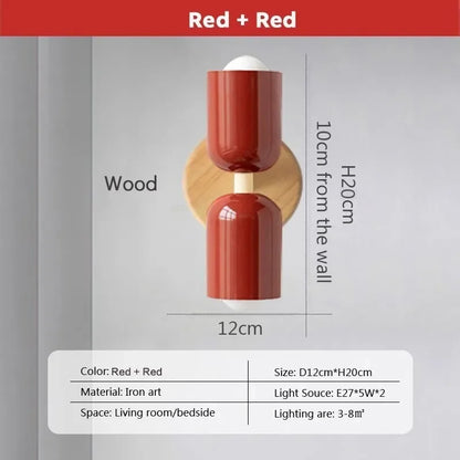 Lámpara de pared de madera con cremallera color crema DecorBites™: Diseño nórdico minimalista para iluminación de dormitorio y sala de estar
