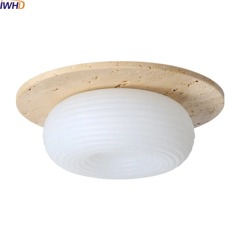DecorBites™ LED Ceiling Lamp Yellow Travertine - Nordic Acrylic Light for Living Room