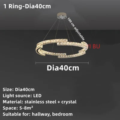 DecorBites™ Crystal Ceiling Chandelier: Modern Stainless Steel LED Indoor Lighting for Living Room & Bedroom