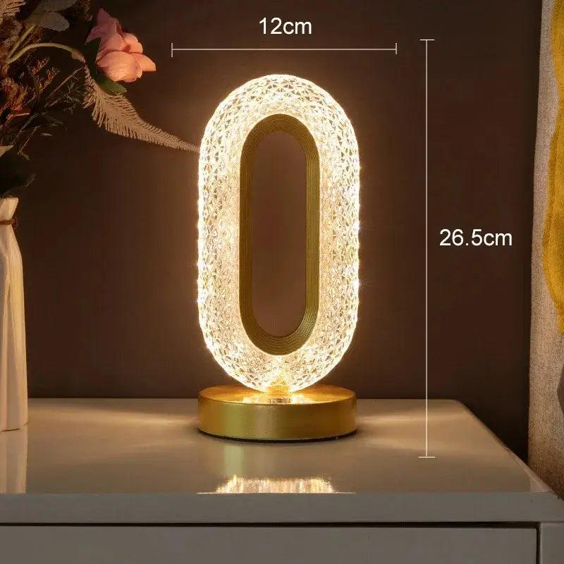 Decorbites™ Schlafzimmer Kristall-Touch-Dimm-Nachtlicht Mädchenzimmer Heimdekoration Ästhetik USB-Nachttisch LED Umgebungs-Tisch 3D