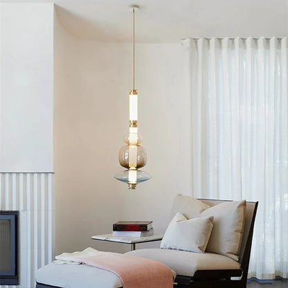 Lámpara de techo colgante LED DecorBites™ Luna de tubo de vidrio para cocina, comedor o escalera