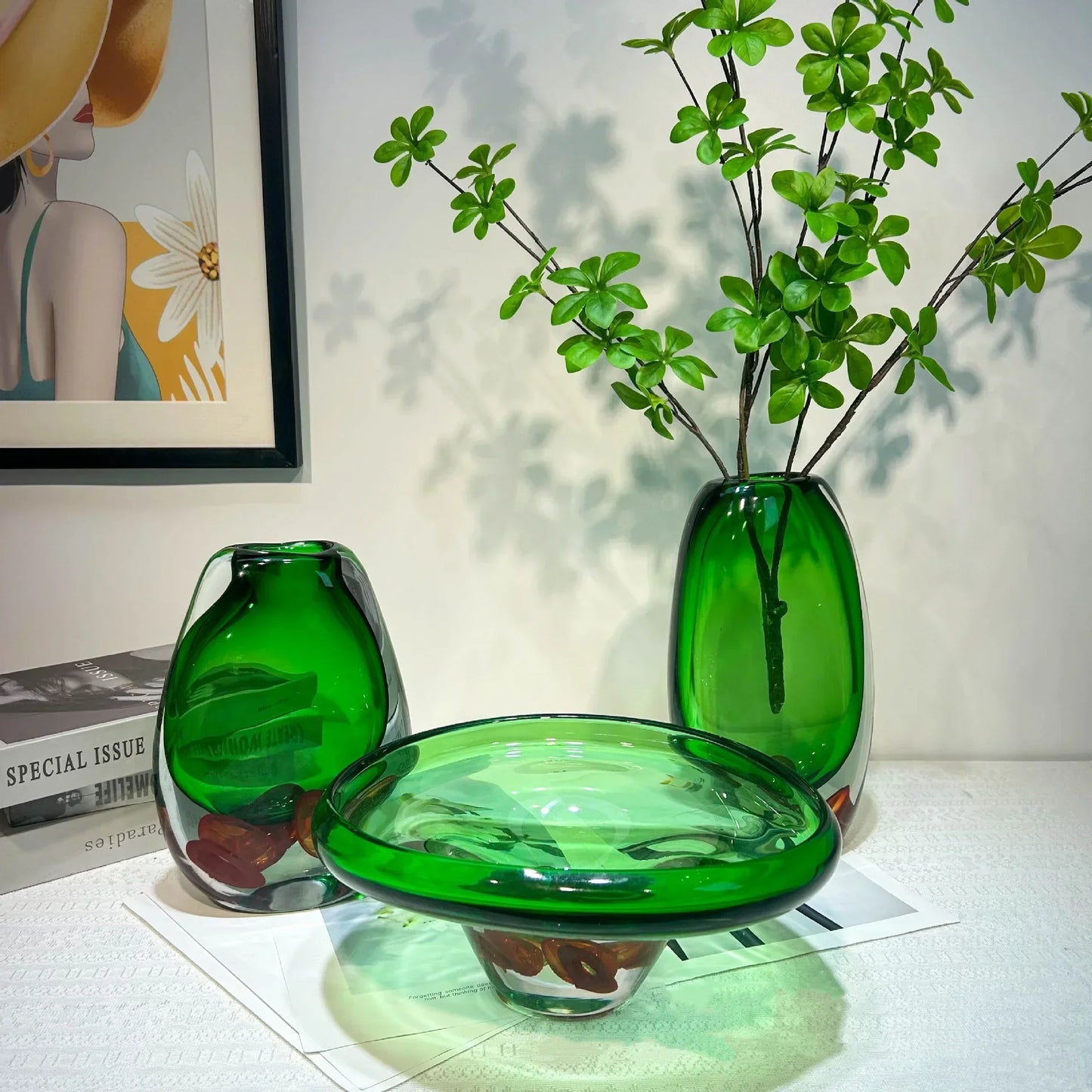 DecorBites™ Clear Fruit Tray Vase: Double Color Transparent Terrarium for Home Decor