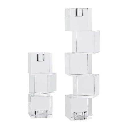 حامل شموع كريستالي هندسي من ديكوربايتس™ - لمسة جمالية لديكور المنزل