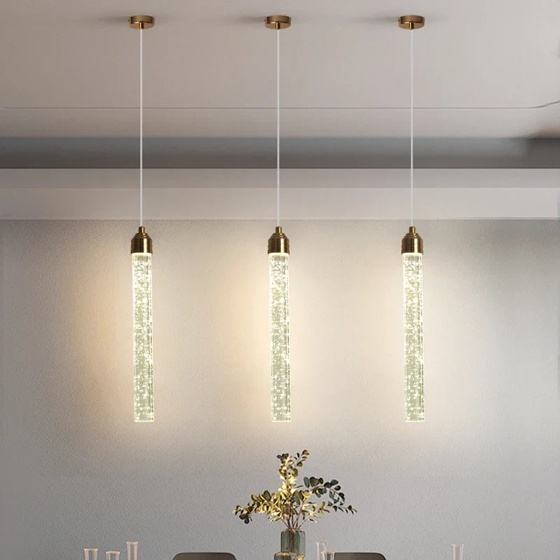 Modern Gold Bubble Crystal Pendant Light