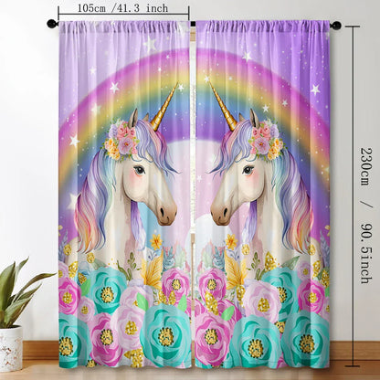 Decobites Unicorn Curtains for Home Decoration in Kitchen, Living Room, or Garden