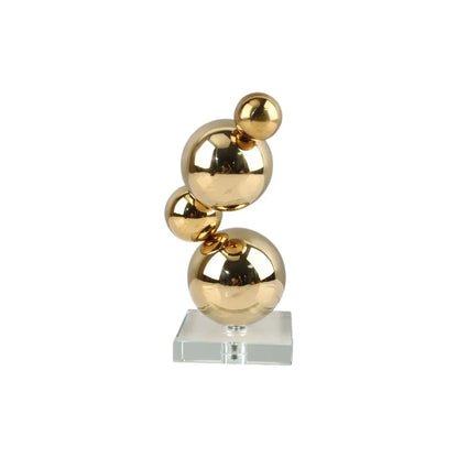 DecorBites™ Gold Metal Spheres Stack Art Pieces - Geometric Decorative Figurines