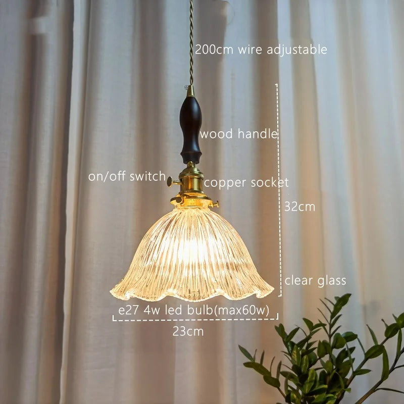 Green Glass Pendant Light Japanese Design Dining
