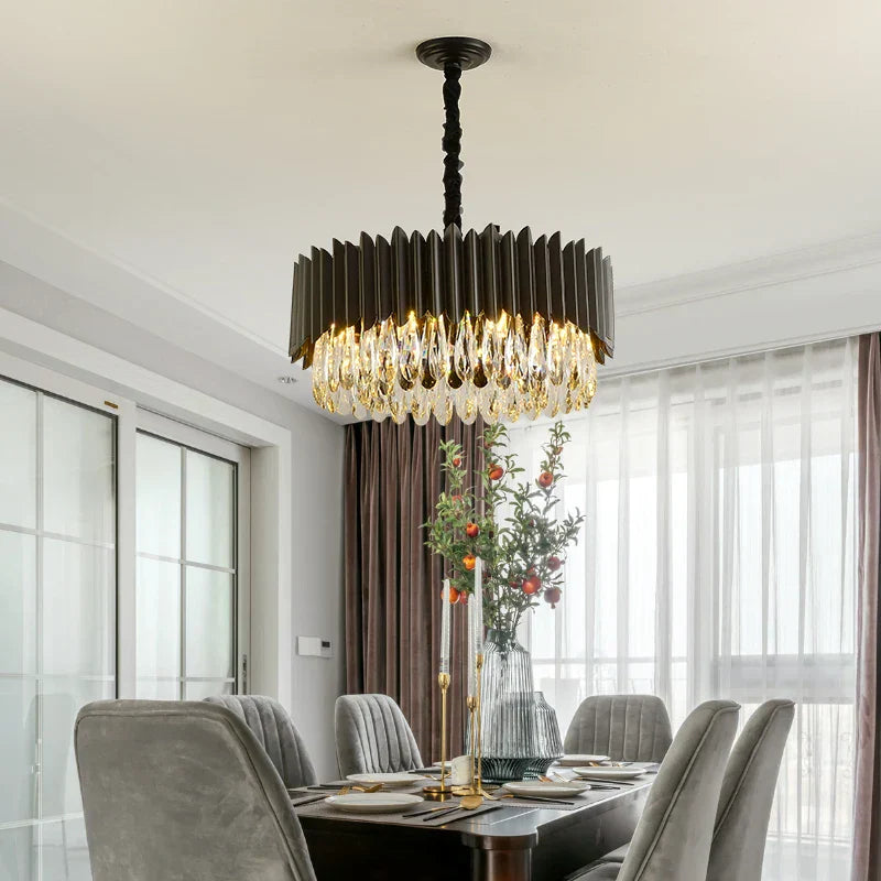 DecorBites™ Black Crystal Ceiling Pendant Lights for Dining Table - Nordic Luxury Design