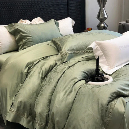 DecorBites™ 1000TC Lyocell Cotton Jacquard Luxury Bedding Set with Soft Silky Feel
