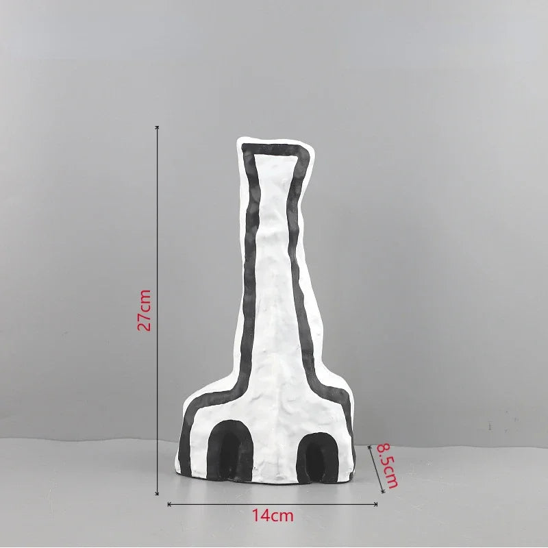 DecorBites™ Abstract Geometric Eye Pattern Vase Resin Handicraft Room Decoration