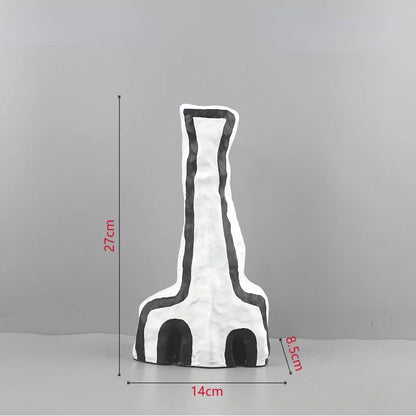 DecorBites™ Abstract Geometric Eye Pattern Vase Resin Handicraft Room Decoration