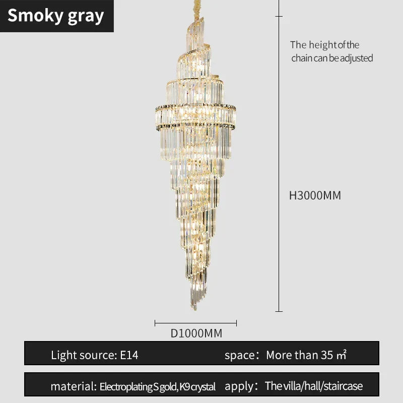 DecorBites™ K9 Deluxe Crystal Pendant Chandelier: Dazzling LED Ceiling Light for Modern Elegance