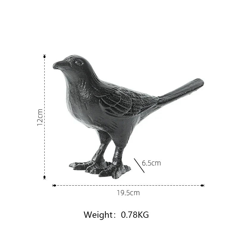 DecorBites™ Cast Iron Bird Decoration: Elegant Home & Living Room Décor